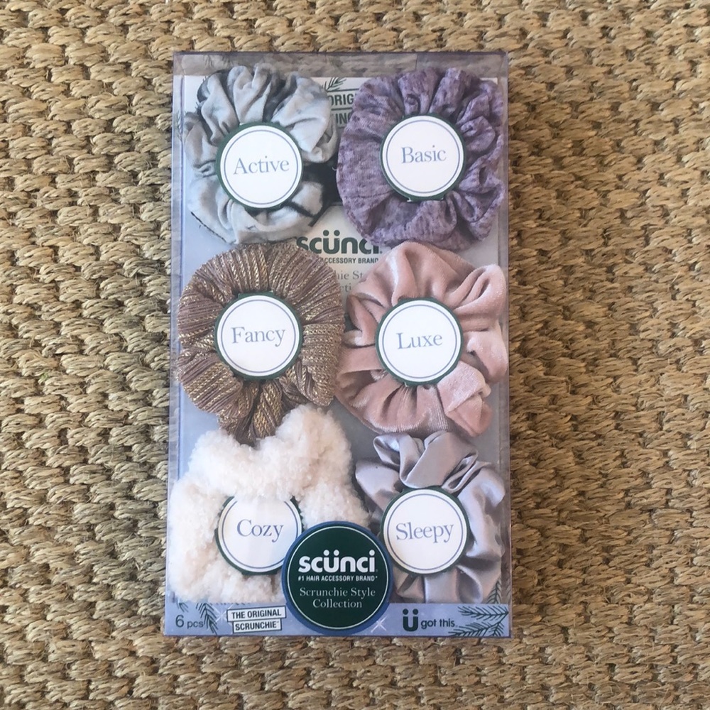 NIB The Original Scrunchie Scunci 6 Piece Scrunchie style collection